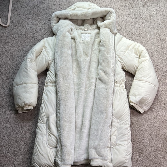 Abercrombie & Fitch A&F AIR CLOUD Puffer Parka Jacket WOMENS MEDIUM Ivory - Picture 5 of 8